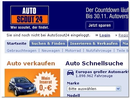 Поиск авто на autoscout24.de